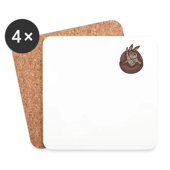 Armadillo Logo Emblem Pink Fairy Chlamyphoridae - Coasters (set of 4) - white - Front