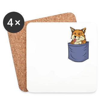 Fuchs Brusttasche Canidae Caninae Rotfuchs Fuchs - Untersetzer (4er-Set) - Weiß - Vorne