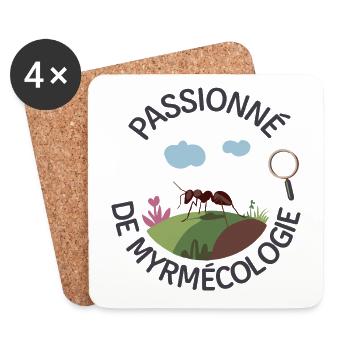 Passionné de Myrmécologie - Dessous de verre (lot de 4) - blanc - Devant