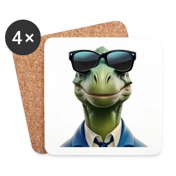 Dinosaure - Dessous de verre (lot de 4) - blanc - Devant
