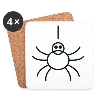 Minimalist Linear Spider - Coasters (set of 4) - white - Front