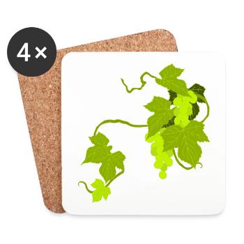 Weinreben - Untersetzer (4er-Set) - Weiß - Vorne