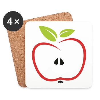Apfel - Untersetzer (4er-Set) - Weiß - Vorne
