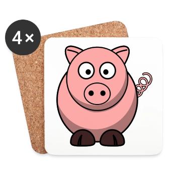 Pig - Coasters (set of 4) - white - Front