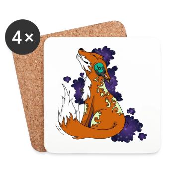 Limited Edition Fox - children's motifs - Coasters (set of 4) - white - Front