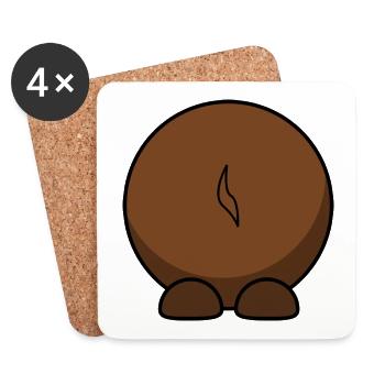 Gnu von hinten. Geschenkidee - Untersetzer (4er-Set) - Weiß - Vorne