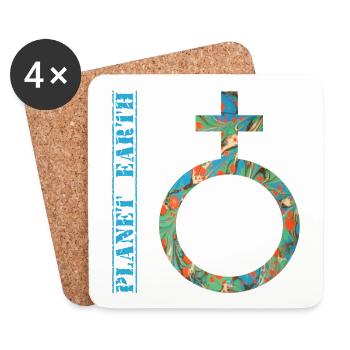 planet erde e 4 - Untersetzer (4er-Set) - Weiß - Vorne
