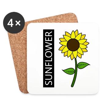 SUNFLOWER SONNENBLUME - Untersetzer (4er-Set) - Weiß - Vorne
