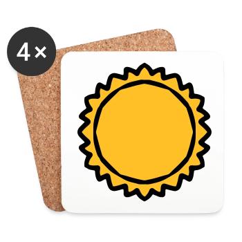 Thick big sun - Coasters (set of 4) - white - Front
