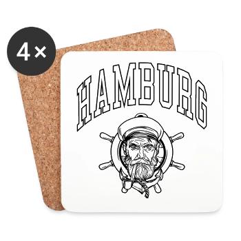 Hamburg - Untersetzer (4er-Set) - Weiß - Vorne