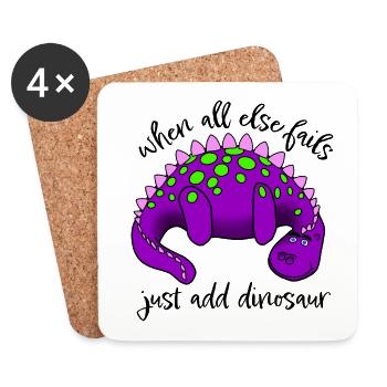 … Ajoutez simplement le dinosaure - Dessous de verre (lot de 4) - blanc - Devant