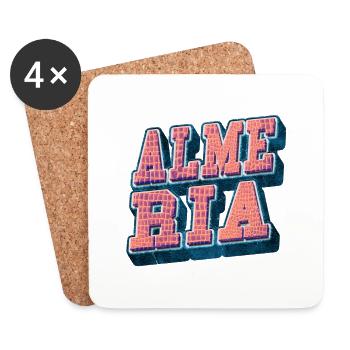 Almeria Spanien Stadt Schrift Vintage Retro - Untersetzer (4er-Set) - Weiß - Vorne