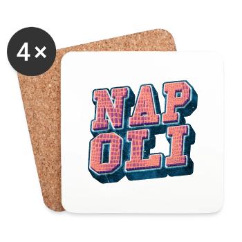 Neapel Napoli Italien Stadt Schrift Vintage Retro - Untersetzer (4er-Set) - Weiß - Vorne