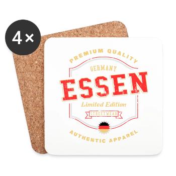 Essen Germany City Font Vintage Retro - Coasters (set of 4) - white - Front