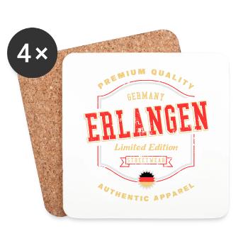 Erlangen Allemagne City Font Vintage Rétro - Dessous de verre (lot de 4) - blanc - Devant