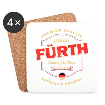 Fürth Allemagne City Font Vintage Rétro - Dessous de verre (lot de 4) - blanc - Devant