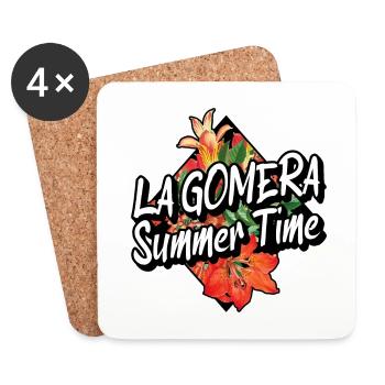 La Gomera Sommer Sonne Strand Meer Palmen - Untersetzer (4er-Set) - Weiß - Vorne