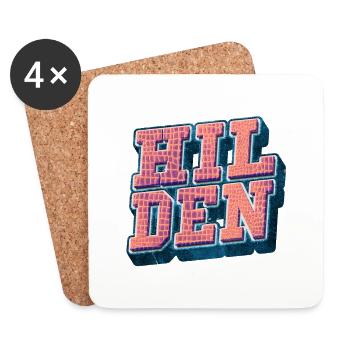 Hilden Deutschland Stadt Schrift Vintage Retro - Untersetzer (4er-Set) - Weiß - Vorne