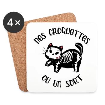 des croquettes ou un sort - Dessous de verre (lot de 4) - blanc - Devant