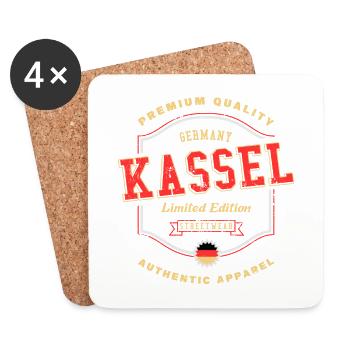 Kassel Deutschland Stadt Schrift Vintage Retro - Untersetzer (4er-Set) - Weiß - Vorne