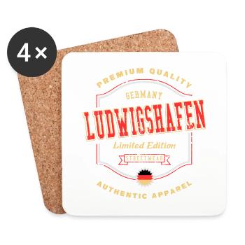 Ludwigshafen Deutschland Stadt Vintage Retro - Untersetzer (4er-Set) - Weiß - Vorne