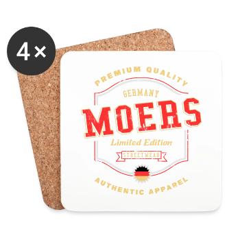 Moers Deutschland Stadt Schrift Vintage Retro - Untersetzer (4er-Set) - Weiß - Vorne