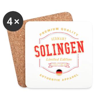 Solingen Deutschland Stadt Schrift Vintage Retro - Untersetzer (4er-Set) - Weiß - Vorne