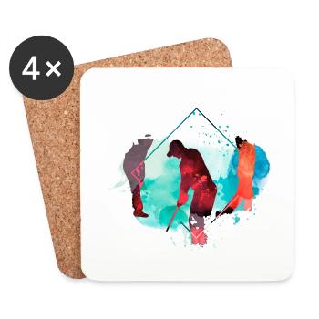 Golf Golfing Golfer Sport Hobby Club Bunt - Coasters (set of 4) - white - Front