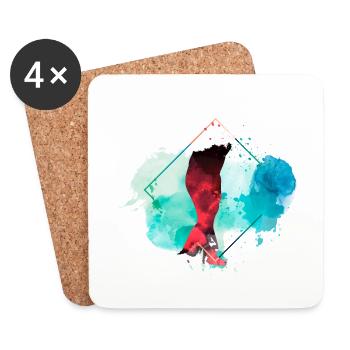 Golf Golfing Golfer Sport Hobby Club Bunt - Coasters (set of 4) - white - Front