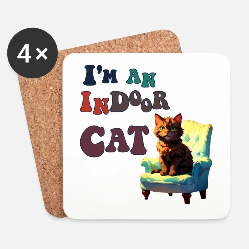 I’m an indoor cat - Untersetzer (4er-Set) - Weiß