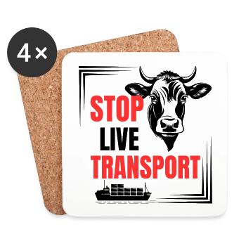Tiertransport Kälber Rinder Kuh Kühe - Untersetzer (4er-Set) - Weiß - Vorne