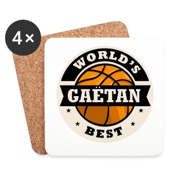 Gaëtan world s best joueur de basketball - Dessous de verre (lot de 4) - blanc - Devant