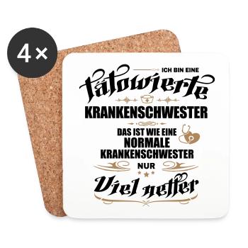 Tätowierte Krankenschwester ist besser! - Untersetzer (4er-Set) - Weiß - Vorne