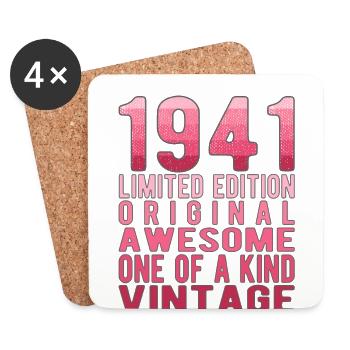 Limited Edition Since 1941 Birthday Vintage 1941 - Coasters (set of 4) - white - Front