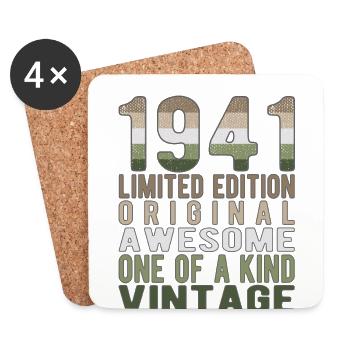 Limited Edition Since 1941 Birthday Vintage 1941 - Coasters (set of 4) - white - Front