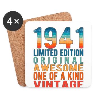 Limited Edition Since 1941 Birthday Vintage 1941 - Coasters (set of 4) - white - Front