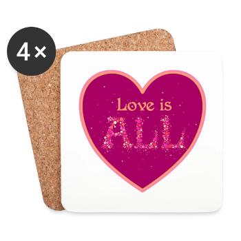 Love is all - Coasters (set of 4) - white - Front