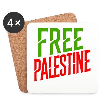 Free palestine - Dessous de verre (lot de 4) - blanc - Devant