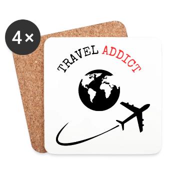Travel Addict - Coasters (set of 4) - white - Front