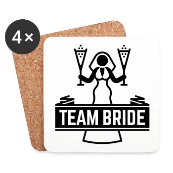Team Bride Sparkling Wine Hen Night Bachelorette B - Coasters (set of 4) - white - Front