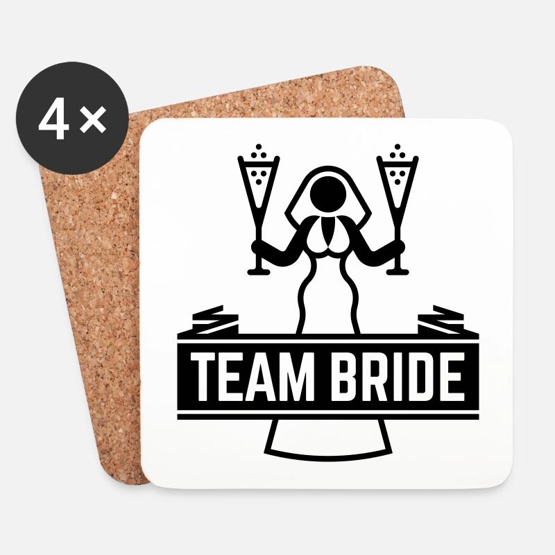 Team Bride Sparkling Wine Hen Night Bachelorette B - Coasters (set of 4) - white