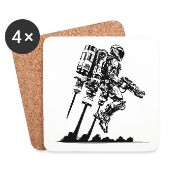 Science-Fiction Jetpack – The Future Is Calling! - Coasters (set of 4) - white - Front