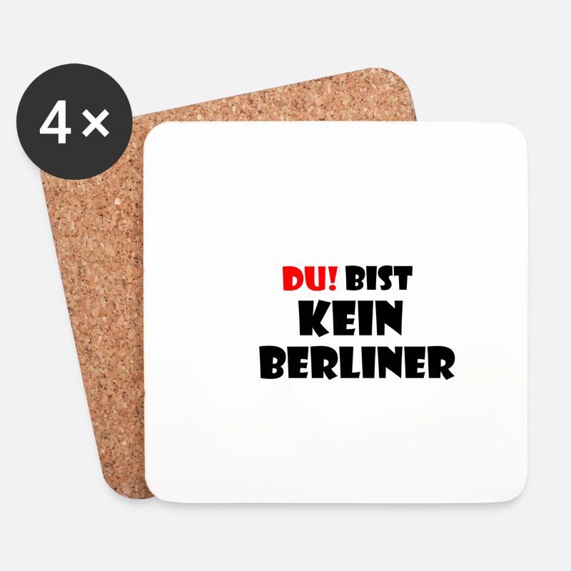 DU bist kein Berliner - Untersetzer (4er-Set) - Weiß
