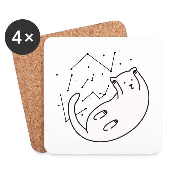Space Cat Version 2 - Coasters (set of 4) - white - Front