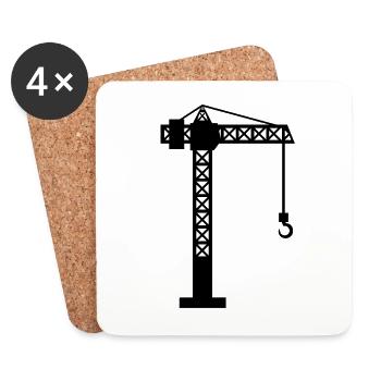 Crane construction site - Coasters (set of 4) - white - Front