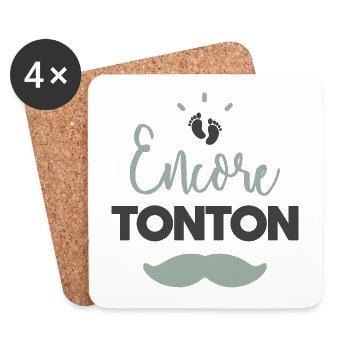 Encore tonton - Dessous de verre (lot de 4) - blanc - Devant