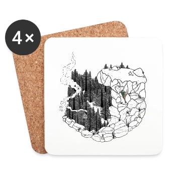 Boulder in nature - Coasters (set of 4) - white - Front