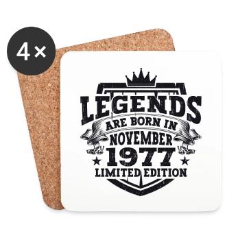Legende November 1977 45. Geburtstag Geschenk Fun - Untersetzer (4er-Set) - Weiß - Vorne