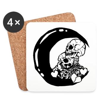 Black moon love skeletons - Coasters (set of 4) - white - Front