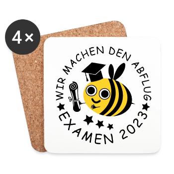 Examen 2023 Biene - Untersetzer (4er-Set) - Weiß - Vorne
